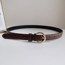 바비수 모스트 악어무늬 가죽 벨트