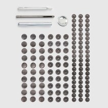 Tree 홈소잉 스프링 도트 단추 30p + 기구 세트, 흑니켈, 1세트