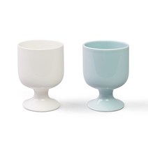 보울보울 볼볼홈파티 고블렛잔 400ml 2종 세트, 화이트, 블루, 1세트