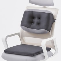 꾸멜 써포터 등받이 허리쿠션 + 메모리폼 방석 세트, 매쉬블랙