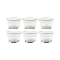 WECK 기본형 유리몸체 6p + PE 뚜껑 밀크 6p 세트 No.741, 370ml, 1세트