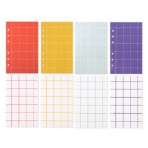 루카랩 아카이브 타일 노트 비비드 6공 리필속지 6공 8종 x 8p 세트, 64매