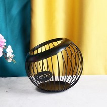 바구니 철 커피 캡슐 수납 보관함, 로고블랙, 1개