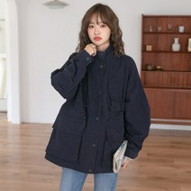 스탠드 카라 루즈핏 긴팔 윈드 임산부 점퍼