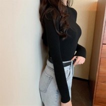 해피리빙 여성용 에이히루어 슬림핏 골지니트