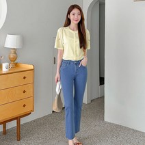 로미스토리 빅사이즈 페이크 버튼 플라워 날개 티셔츠