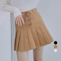 어썸어라운드 여성용 아일렛 하프 플리츠 미니 스커트