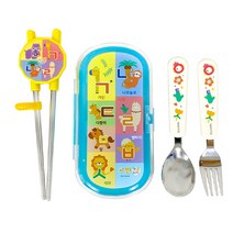 한글나라 양손교정 젓가락 미니케이스 세트, 혼합색상, 1세트