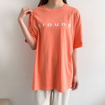 헤이진 여성용 AROUND 레터링 박스 티셔츠
