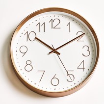 HC 마일드 3D 숫자 무소음 벽걸이 시계 28cm, 화이트 골드