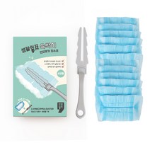 생활쉼표 쓱싹이 먼지제거 정전기 청소포 숏핸들 + 청소포 12매 세트, 1세트