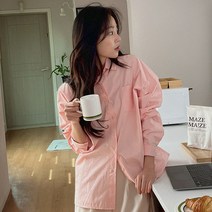 핫핑 여성용 스윗데이 루즈핏 코튼셔츠