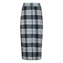 씨 코튼 블렌디드 체크 에이치라인 스커트 SCSAB2304