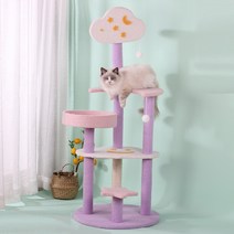 PETCA 별나라 5단 스크래쳐 숨숨집 고양이 장난감 캣타워, 핑크, 1개