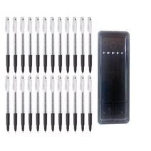 모나미 젤러 펜 502 0.5mm 24p + 매표 펜 접시 C형 세트, Black, 1세트