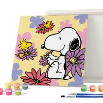 아이러브페인팅 피너츠 DIY PAINTING 25 x 25 cm, 스누피 꽃그림