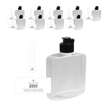 와이드납작 페트 250ml + 원터치 블랙캡 + 심플 꿀벌화분S + 꿀병봉인 스티커 화이트 세트, 10세트