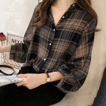 루나걸 피오나 체크 블라우스