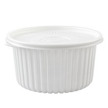 대성기업 성형 원형 탕용기 + 뚜껑 세트 백색 대 DS-366, 50세트