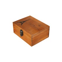 에버하우스 앤틱우드 다용도 자물쇠보관함 FREE 10.6 x 24.6 x 19.4 cm, 에펠탑