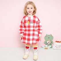 몰리멜리 여아용 프렌치 체크핀턱 원피스