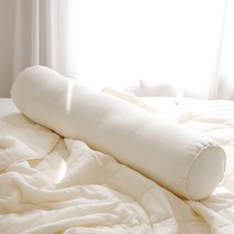 까사베르데 단트 원형 롱쿠션 일자형 바디필로우 솜포함 아이보리 스트라이프