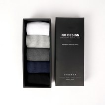 노디자인 남성용 골지 중목 양말 5종 + 기프트 박스 세트
