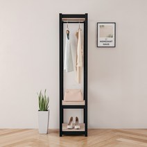 홈던트 하우스 시스템 드레스룸 3단 1행거 400 x 500 x 1800 mm, 블랙