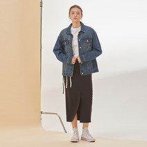 률앤와이 여성용 오버사이즈 데님 트러커 자켓