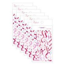 쁘띠팬시 컨페티 화이트 디자인 스티커 PD827, 혼합색상, 6개