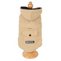 반려동물 두꺼운 캐주얼 후드 면패딩, 베이지