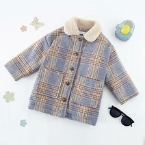 꼰띠키즈 여아용 플래시 체크 코트