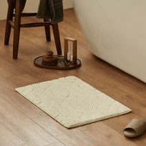 한샘 물 흡수가 빠른 보송보송 자카드 발매트, 크림