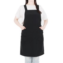 클린유니폼 서빙용 벨크로 단추형 포그니 앞치마 대, 블랙, 1개