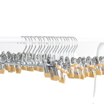 화이트래빗 PVC 메탈 논슬립 집게 바지걸이, 옐로우, 20개입