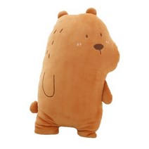 Dr리빙스토어 소프트 모찌 동물 인형 쿠션, 브라운베어