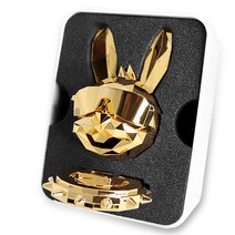 에어디 토끼 디자인 차량용 방향제 본체 + 석고캡슐 2p 세트 24K 골드 레몬라벤더향, 1개, 1세트