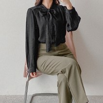 로미스토리 리본 타이 스트랩 로맨틱 블라우스