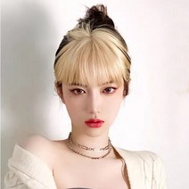 하이유니 금발 투톤 앞머리 헤어피스, 문라이트골드