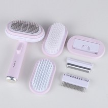 딩동펫 반려동물 파스텔 5 IN 1 브러쉬 세트, 핑크, 1세트