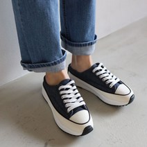 콤마슈 여성용 발편한 데일리 캔버스 뮬 스니커즈 블로퍼 SD549