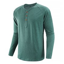 마켓에이 남성용 컬러 래글런 헨리넥 티셔츠