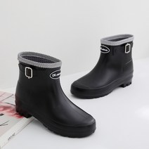 스트라이프 레인 여성 레인 앵클부츠