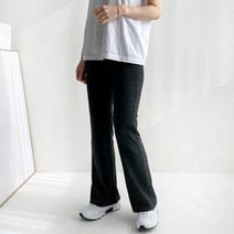 윤베리 여성용 골지 밴딩 부츠컷 트레이닝팬츠