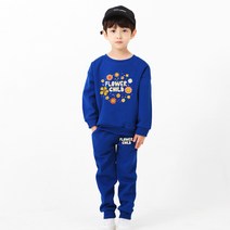 키즈크루 아동용 플라워차일드 기모 트레이닝 상하의 세트