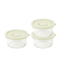 글라스락 렌지쿡 촉촉한 햇밥용기 원형 코코넛 밀크 350ml, 3개, 용기 3개