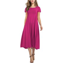 MA 단색 원컬러 플레어 롱 원피스