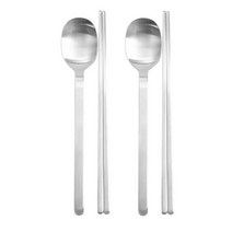 윌리브 304스텐 드고아 수저세트, 실버, 숟가락 2p + 젓가락 2p