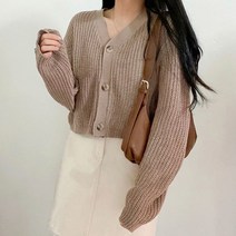 여성용 미리나 브이넥 루즈핏 가디건