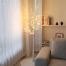 대한 LED 자작나무 크리스마스 트리 장식 인테리어 모형 무드등 180cm + 스커트 M 세트 DHTR-LED, 화이트